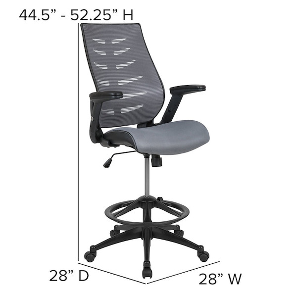 Flash Furniture Mesh Drafting Chair, Dark Gray BL-ZP-809D-DKGY-GG