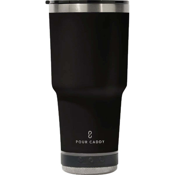Pour Caddy Go Caddy 28 Oz. Black Insulated Tumbler with Speaker GC-28-BLK
