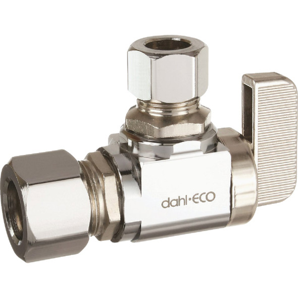 dahl 1/2 In. OD Comp x 3/8 In. OD Comp Angle Plated Supply Stop 611-32-31-BAG