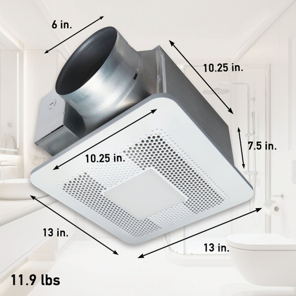 Whisper Choice 130-150 Cfm Led Bath Fan RG-C1315LA 555598