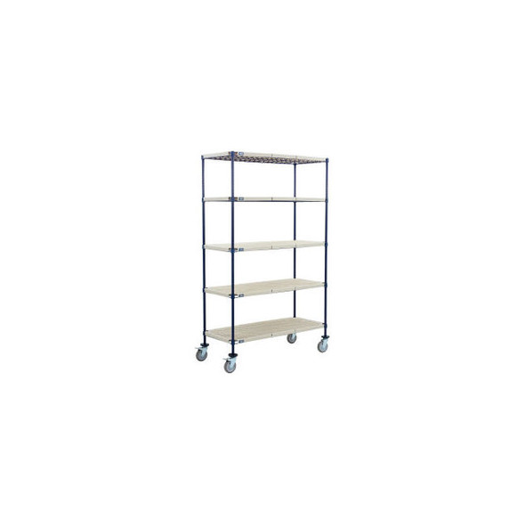 Nexel 5 Shelf Truck Nexelite 60""W x 21""D x 60""H Polyurethane Swivel Casters 2