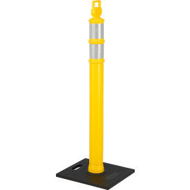 Global Industrial Reflective Delineator Post with Square Base 49""H Yellow