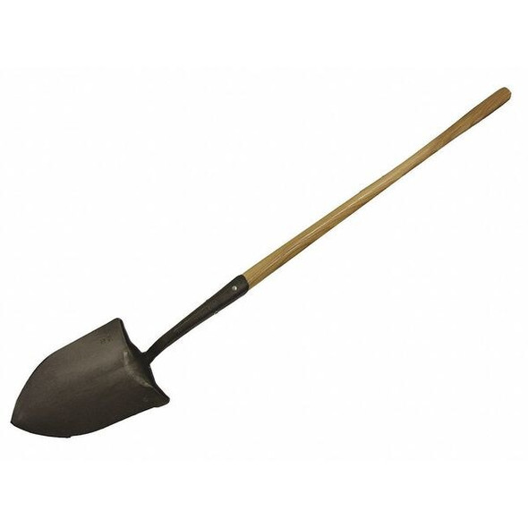 Fire Shovel, High Carbon Steel Blade, 38 in L Gray Wood Handle