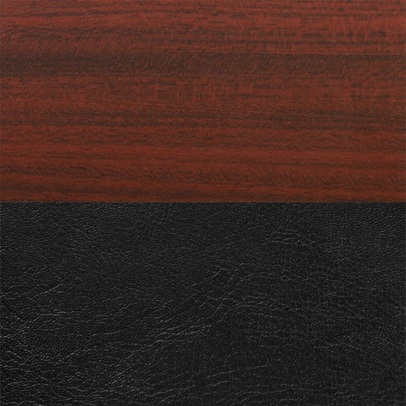 Kee Round Table & Chair Set, Wood, Metal, Vinyl Top, Mahogany  TB42RNDMHBPBK29BK