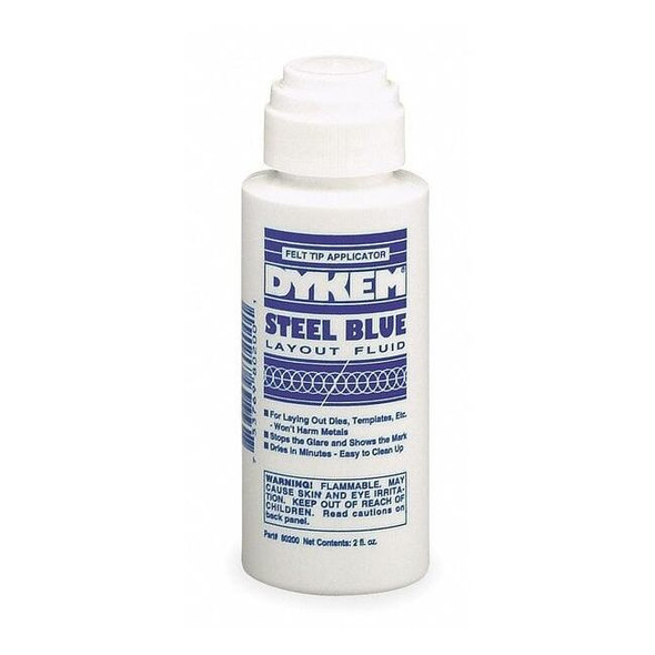 Dykem Layout Fluid, Steel Blue, 2 fl oz, Felt Applicator Bottle, Blue 80200