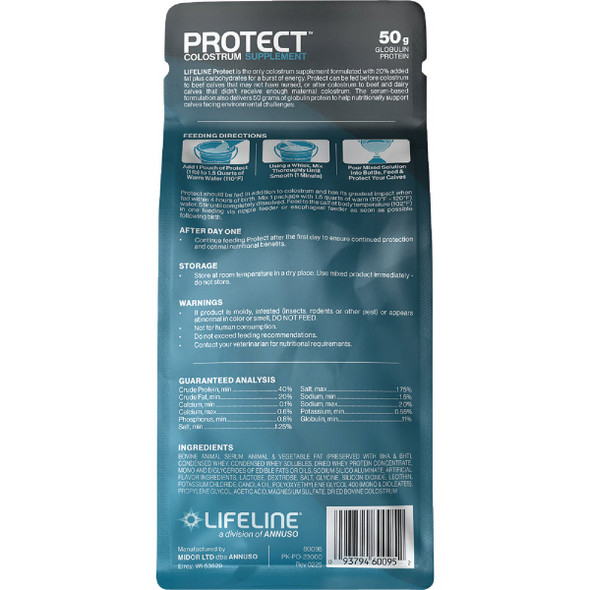 LifeLine Protect 1 Lb. 50G Globulin Protein Colostrum Supplement for Calves 60095 729611
