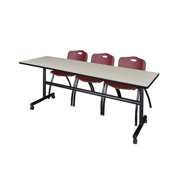 Kobe Rectangle FlipTop Table, 84" W, 29" H, Laminate Top, Maple MKFT8424PL47BY