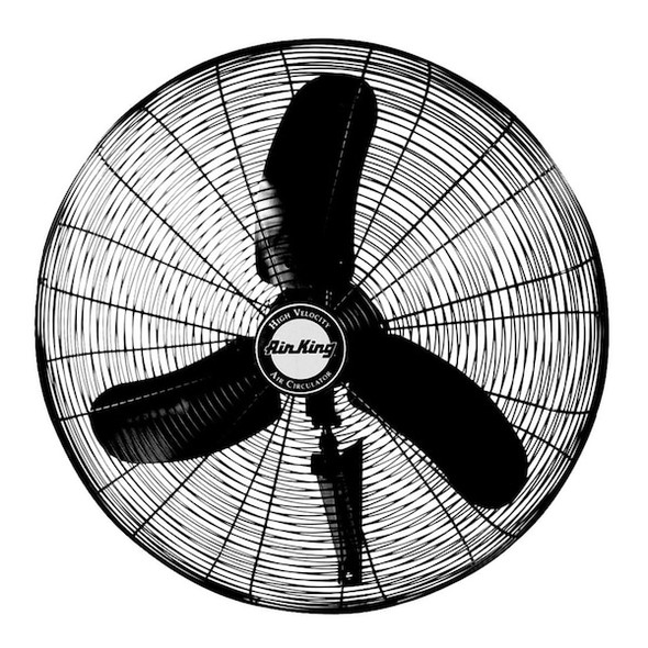 Air King Standard Duty Industrial Fan, Wall Mount, 30 in Blade Dia, 120V, 5,570/7,480/8,780 cfm 9070