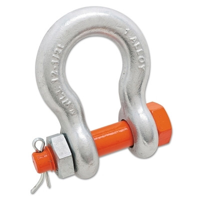 Anchor Shackle, A-999-G, Pin and Bolt, Galvanized, 1-7/16 in Opening, 7/8 in, 9-1/2 t Working Load Limit