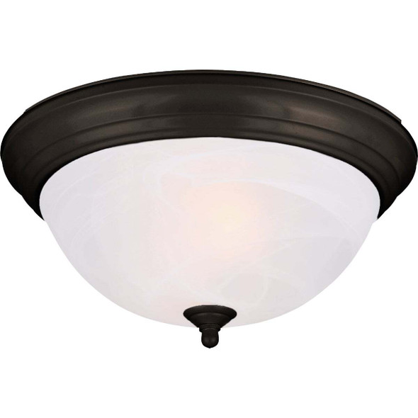 Canarm 11 In. 2-Light Black Alabaster Glass Flush Mount Ceiling Light Fixture