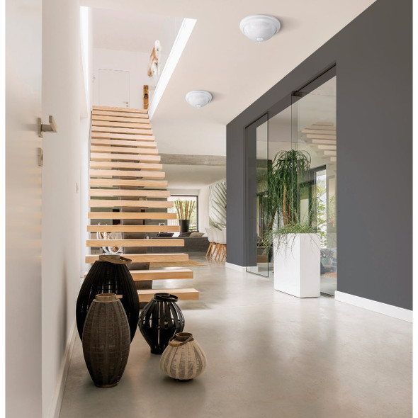 Canarm 11 In. 2-Light White Alabaster Glass Flush Mount Ceiling Light Fixture