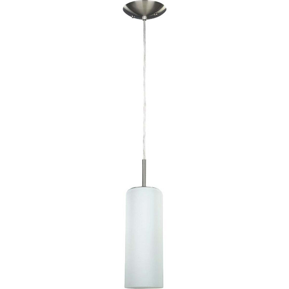 Canarm Toni 5 In. Brushed Nickel Pendant Light Fixture, Flat Opal Glass
