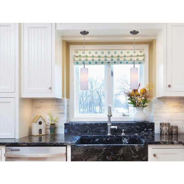 Canarm Toni 5 In. Brushed Nickel Pendant Light Fixture, Flat Opal Glass IPL379A01BPT 558122