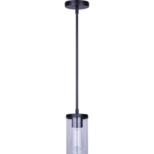 Canarm Britton Black Pendant Light Fixture, Clear Glass IPL1234A01BK