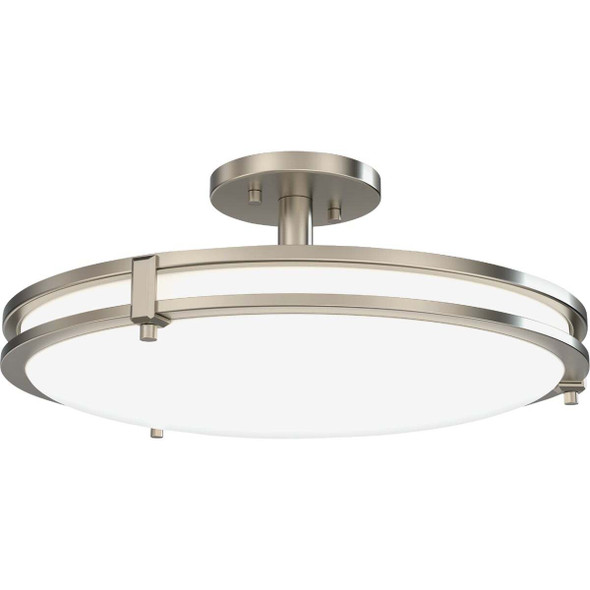 Juno Saturn 16 In. Brushed Nickel Round Semi-Flush Mount Light Fixture *287PTC