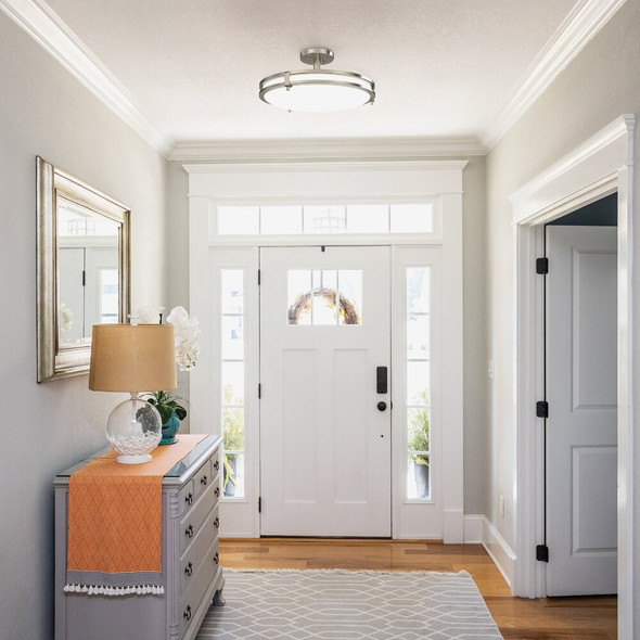 Juno Saturn 16 In. Brushed Nickel Round Semi-Flush Mount Light Fixture *287PTC 534123