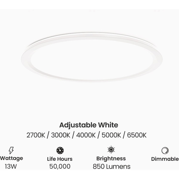 Feit 11"rnd Edgelit Led Light FP11RT-5CCT-NL-WH 566420