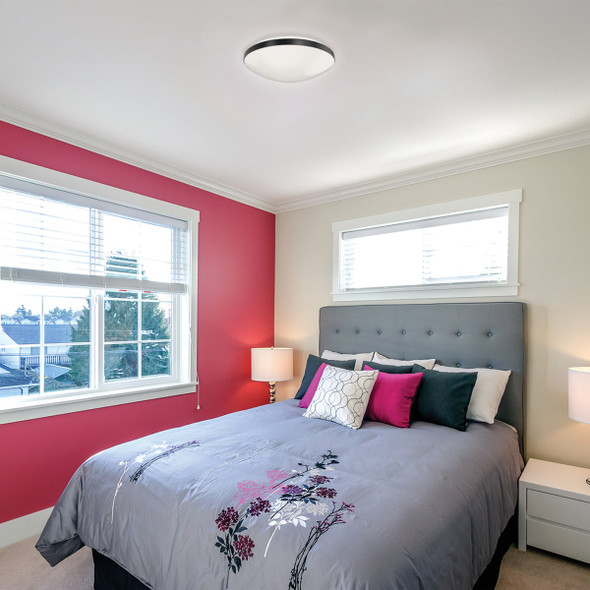 Juno 11 In. CCT LED Low Profile Round Flush Mount Light with Interchangeable Trim
