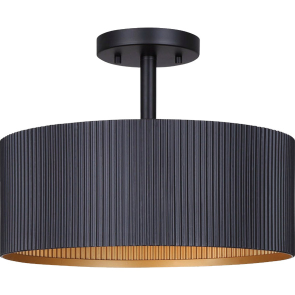 Canarm Rexton 13 In. 2-Light Black Semi-Flush Mount Ceiling Light Fixture