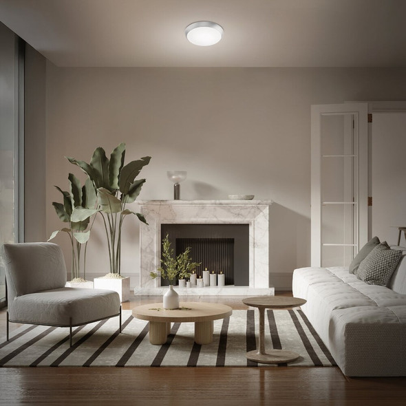 Feit 11 In. Brushed Nickel LED CCT Dimmable Flush Mount Ceiling Light Fixture FM11/5CCT/NK 506194