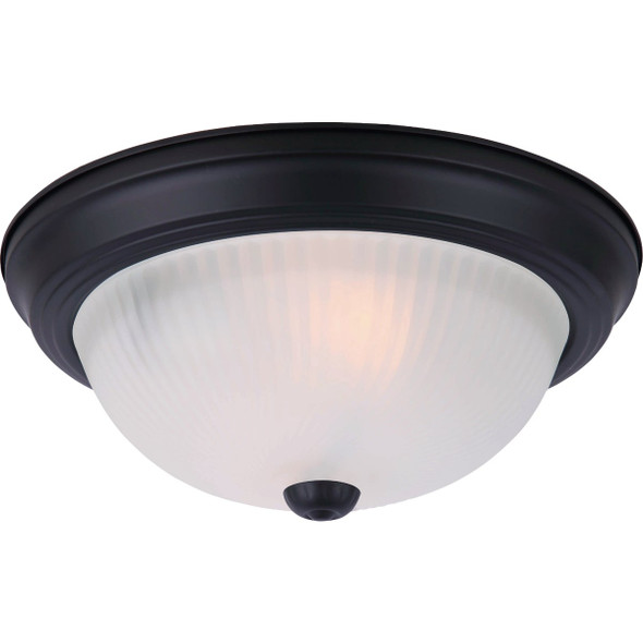 Canarm 13 In. 2-Light Black Frost Glass Flush Mount Ceiling Light Fixture