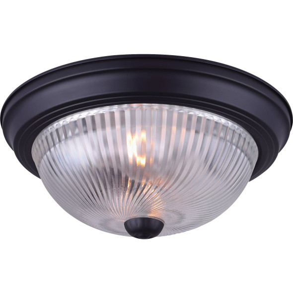 Canarm 13 In. Black Flush Mount Fixture with Clear Glass IFM213MBK-RGC