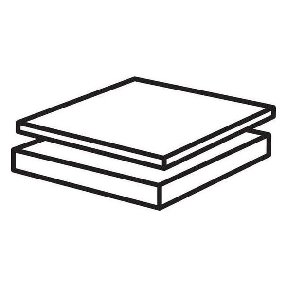 White PTFE Sheet Stock 12" L x 12" W x 0.187" Thick