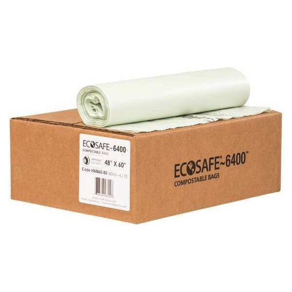 Ecosafe-6400 Trash Bags, Grn, PK60 HB4860-8 Ecosafe-6400 Trash Bags, Grn, PK60 HB4860-8
