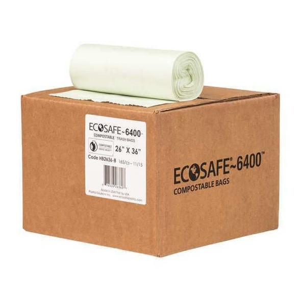 20 gal Trash Bags, 26 in x 36 in, Extra Heavy-Duty, 0.85 mil, Green