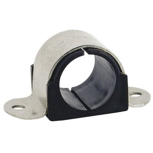 2 Hole Cushion Clamp, 1-1/2 in Tube, Omega Series, 304 Stainless Steel