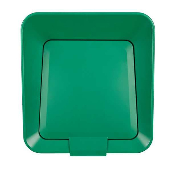 Rubbermaid Commercial 23 gal Square Recycling Can, Flat with Top Opening, Black, 1 Openings 2078992