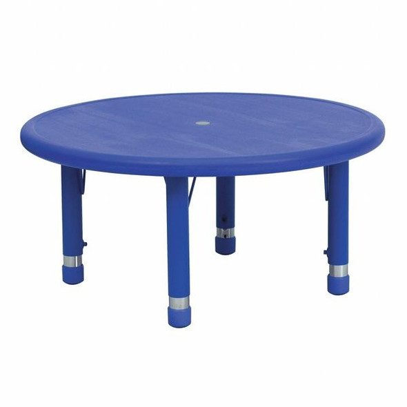 Round Activity Table, Plastic, Steel, Blue