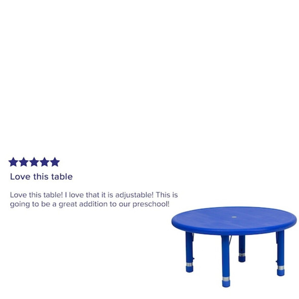 Round Activity Table, Plastic, Steel, Blue  YU-YCX-007-2-ROUND-TBL-BLUE-GG