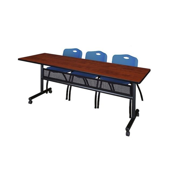 Kobe Rectangle FlipTop Table, 84" W, 29" H, Laminate Top, Cherry MKFTM8424CH47BE