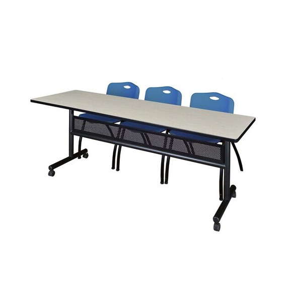 Kobe Rectangle FlipTop Table, 84" W, 29" H, Laminate Top, Maple MKFTM8424PL47BE