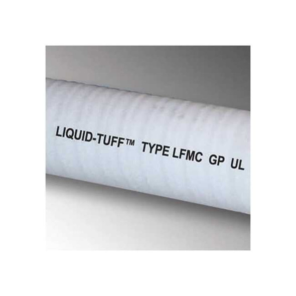 Liquid-Tight Flex Metal Conduit, 2 in Trade Size, 100 ft, 5 in Bend, Steel, Gray