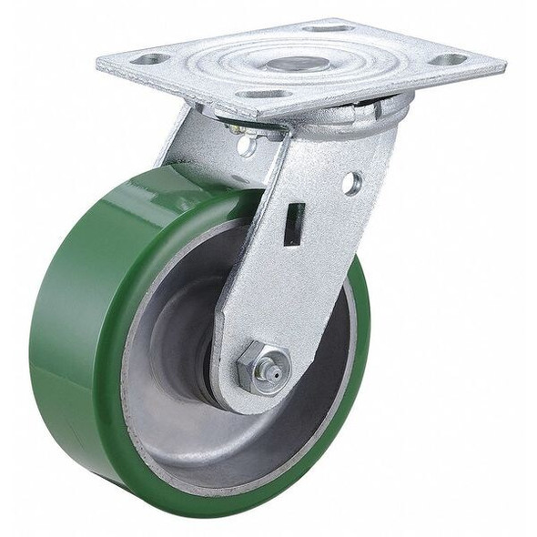 Manufacturer Varies Swivel NSF-Listed Plate Caster,5 in. Dia,1050 lb,Green 3G139