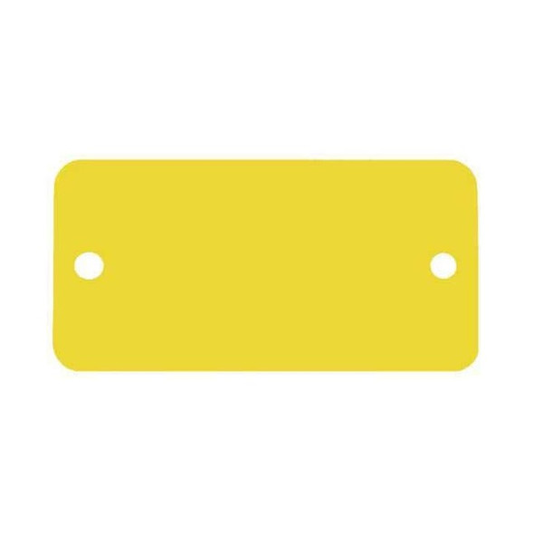 C.H. Hanson Blank Tag, Aluminum, 2 in H x 4 in W, Yellow, Rectangle, 5 PK 43098
