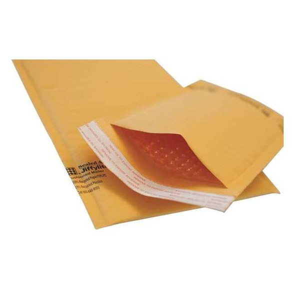 Jiffylite Bubble Mailer, Paper, 10-3/4 in L, Kraft, PK100 100018415