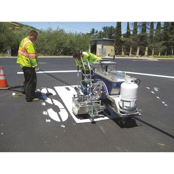 Granular Thermoplastic Extrude Pavement Marking, Thermoplastic, 23 in Length, 14 in Width, White