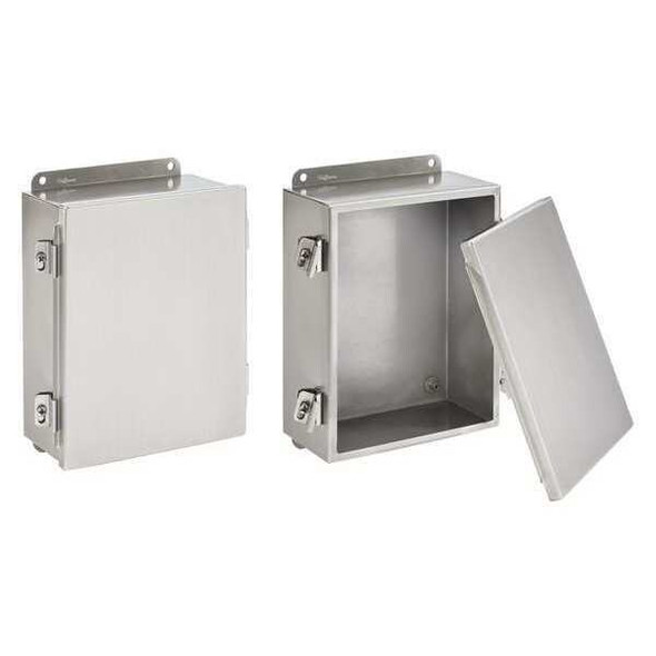 Screw Down Clamps Electrical Enclosures, 12 in H, 6 in D, 10 in W, 12, 3R, 4, 4X