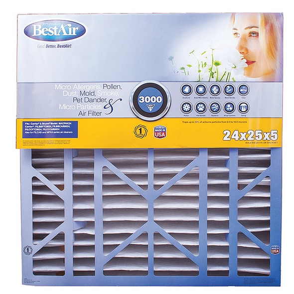 Bestair AirFilter,MERV13,23.75inH,24.75inW,PK2 CB2425-13R-2 Bestair AirFilter,MERV13,23.75inH,24.75inW,PK2 CB2425-13R-2