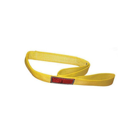 Synthetic Web Sling, Type 3, 14 ft L, 2 in W, Nylon, Yellow