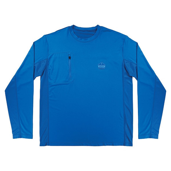 Ergodyne Cooling Long Sleeve Sun Shirt with UV Protection, Blue, 2XL 6689