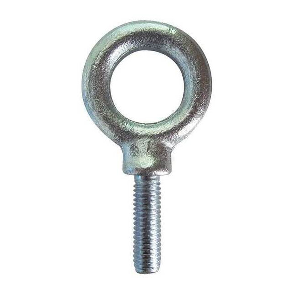 Eye Bolt With Shoulder, 5/8"-11, 1-3/4 in Shank, 1-3/8 in ID, Steel, Zinc Plated