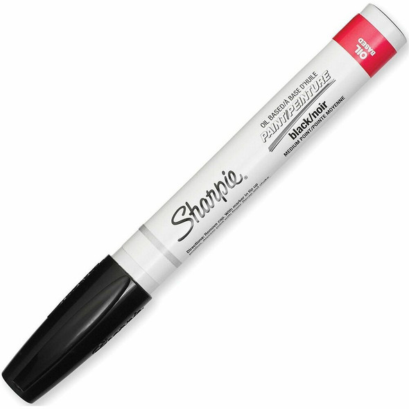 Sharpie Oil-Based Paint Marker - Medium Point - Black Ink - Oil Based - 1 Each
