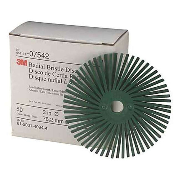 Scotch-Brite Radial Bristle Disc,TA,3 In Dia,50G,PK40 61500139367