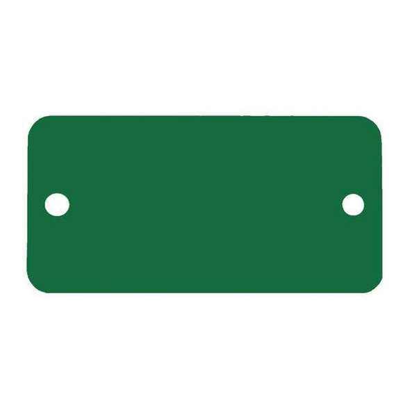 C.H. Hanson Blank Tag, Aluminum, 2 in H x 4 in W, Green, Rectangle, 5 PK 43099