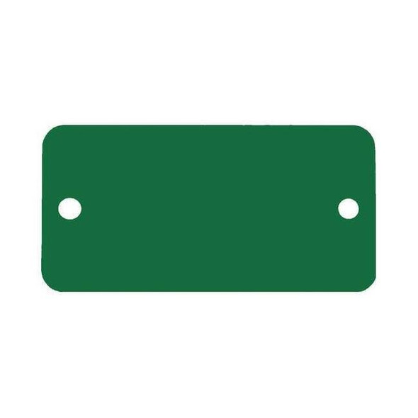 C.H. Hanson Blank Tag, Aluminum, 2 in H x 4 in W, Green, Rectangle, 5 PK 43099