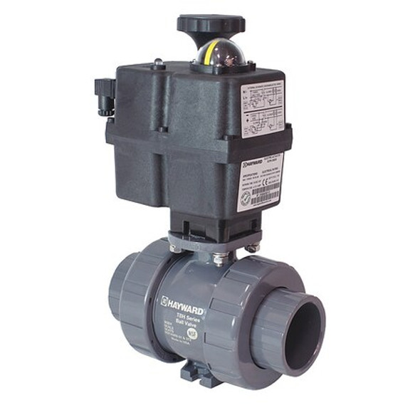 Ball Valve, Actuated, Electric, On/Off, 2", PVC/EPDM, 24-265VAC/VDC, S/T